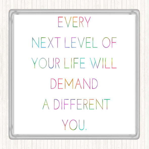 Demand A Different You Rainbow Quote Drinks Mat Coaster