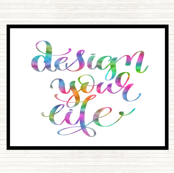 Design Your Life Swirl Rainbow Quote Dinner Table Placemat