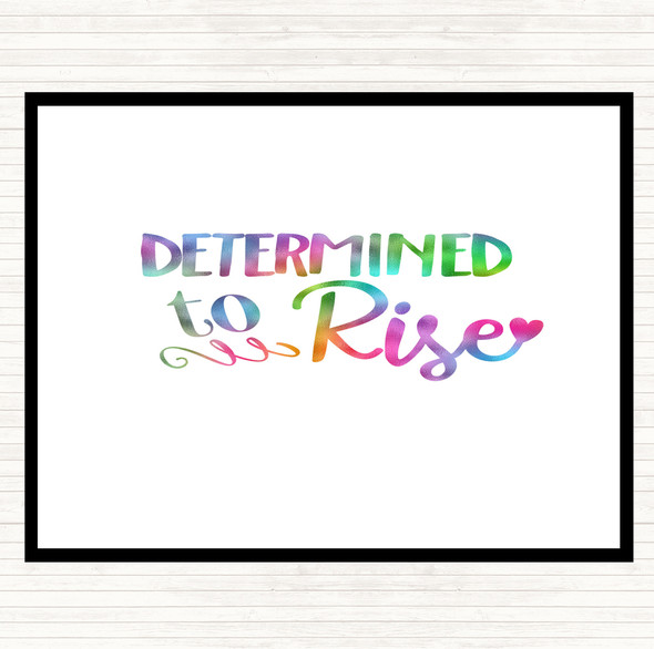 Determined To Rise Rainbow Quote Dinner Table Placemat