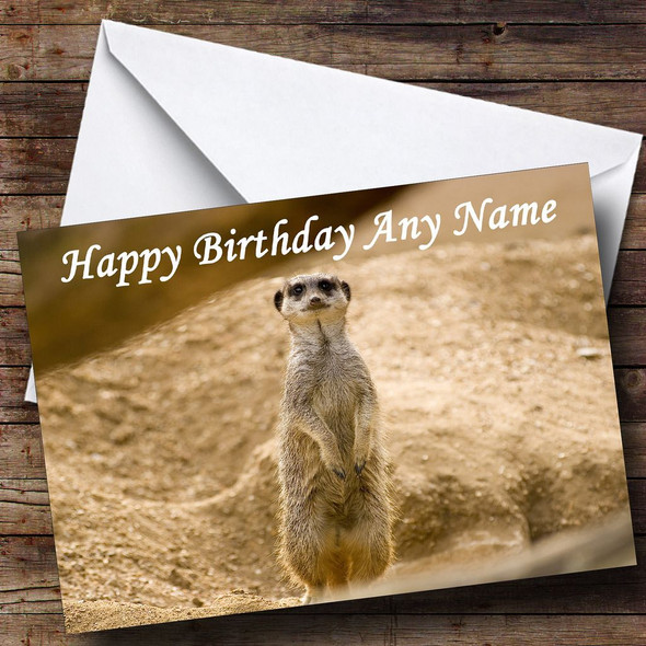 Cute Meerkat Personalised Birthday Card