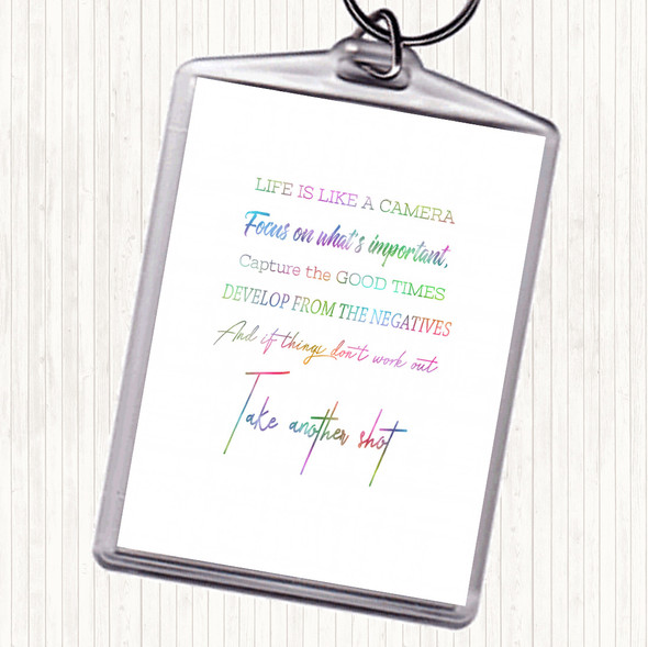 Develop From Negatives Rainbow Quote Bag Tag Keychain Keyring