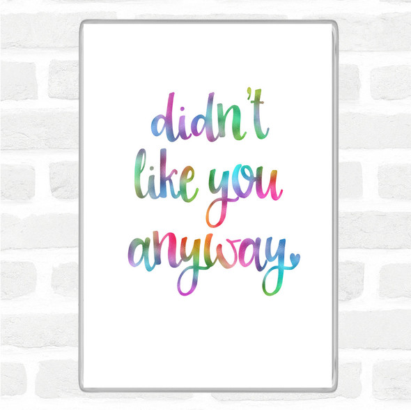 Didn't Like You Anyway Rainbow Quote Jumbo Fridge Magnet