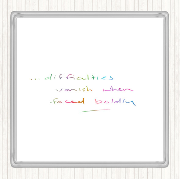 Difficulties Rainbow Quote Drinks Mat Coaster