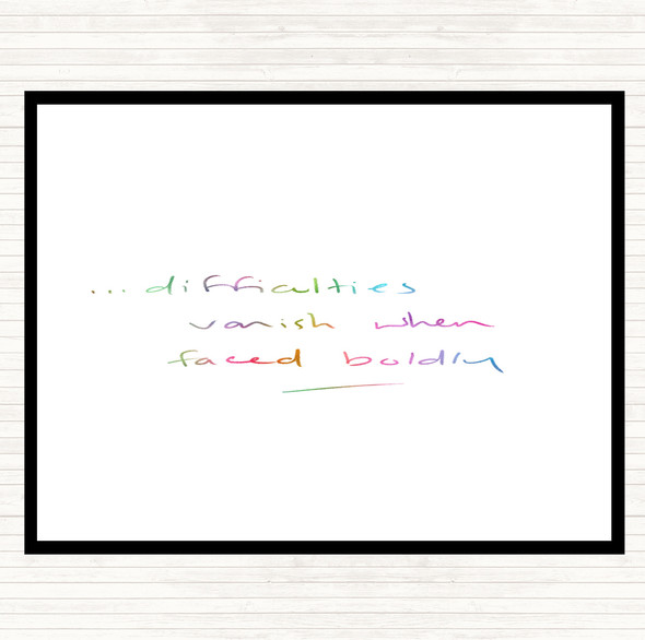 Difficulties Rainbow Quote Dinner Table Placemat