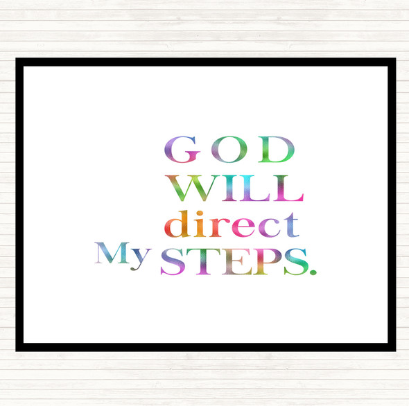 Direct My Steps Rainbow Quote Dinner Table Placemat