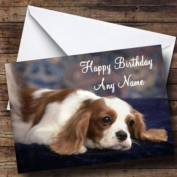 King Charles Spaniel Dog Personalised Birthday Card
