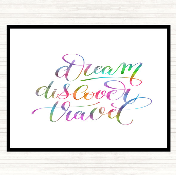 Discover Travel Rainbow Quote Mouse Mat Pad