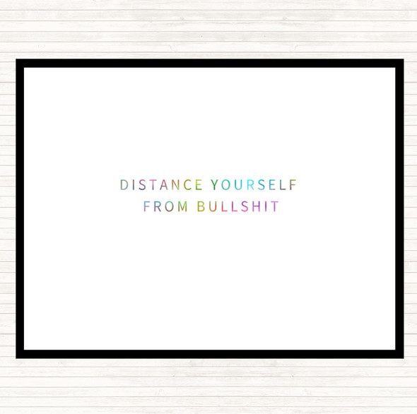 Distance Yourself Rainbow Quote Dinner Table Placemat