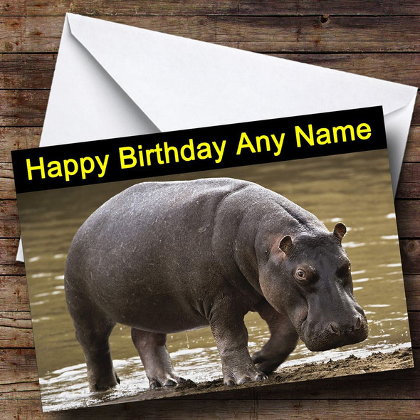 Hippo Personalised Birthday Card