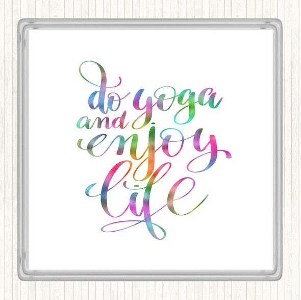 Do Yoga Rainbow Quote Drinks Mat Coaster