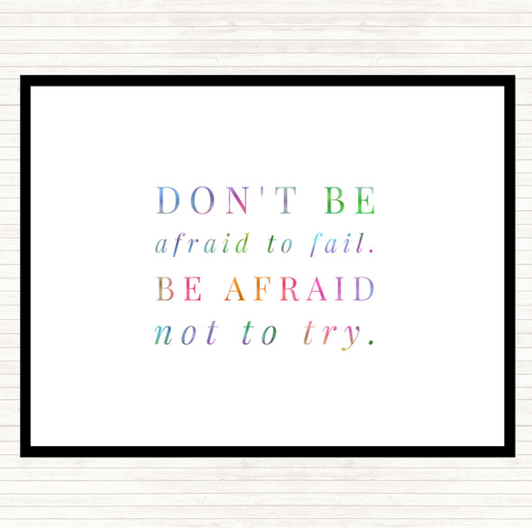 Don't Be Afraid To Fail Rainbow Quote Mouse Mat Pad
