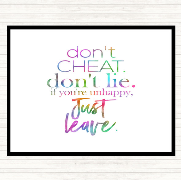 Don't Cheat Rainbow Quote Dinner Table Placemat