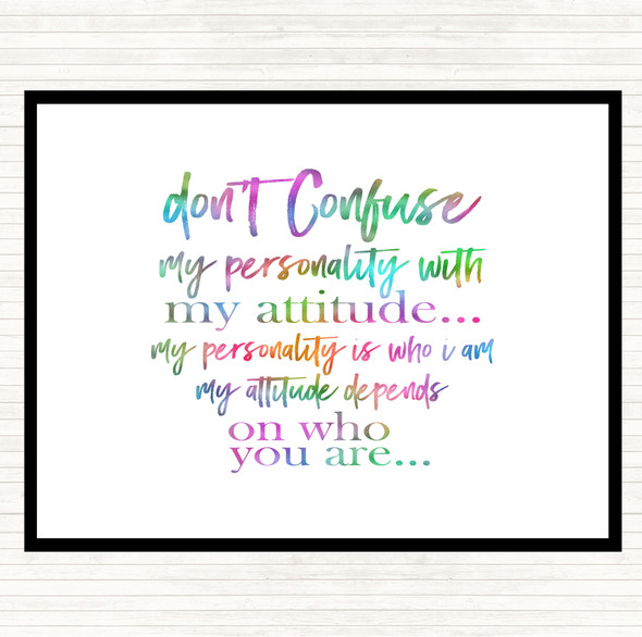 Don't Confuse Rainbow Quote Dinner Table Placemat