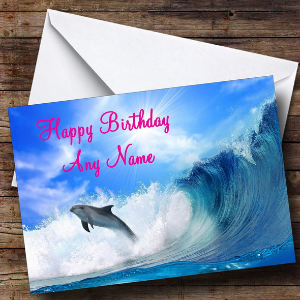 Beautiful Dolphin Personalised Birthday Card