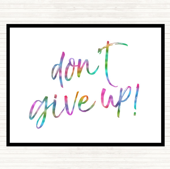 Don't Give Up Rainbow Quote Mouse Mat Pad