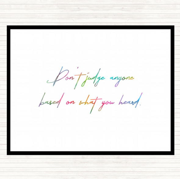 Don't Judge Others Rainbow Quote Dinner Table Placemat