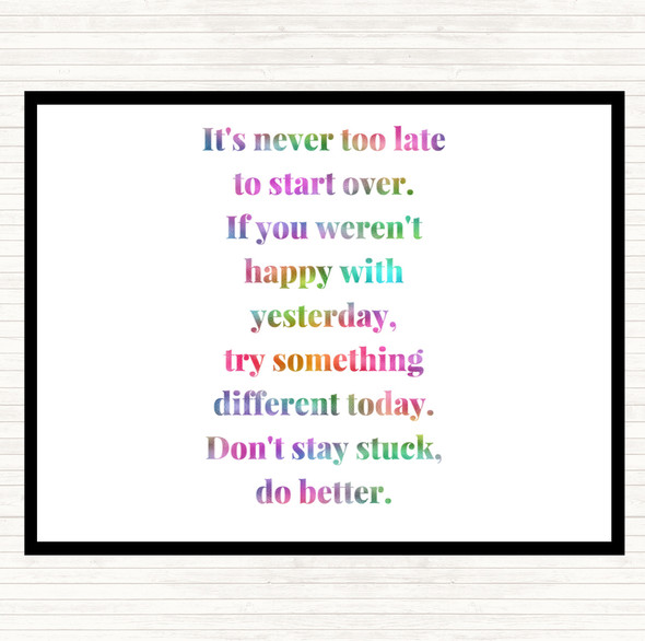 Don't Stay Stuck Do Better Rainbow Quote Mouse Mat Pad