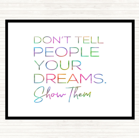 Don't Tell Rainbow Quote Dinner Table Placemat