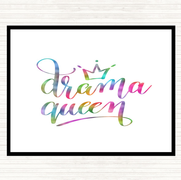 Drama Queen Rainbow Quote Mouse Mat Pad