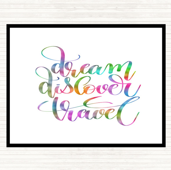 Dream Travel Rainbow Quote Mouse Mat Pad