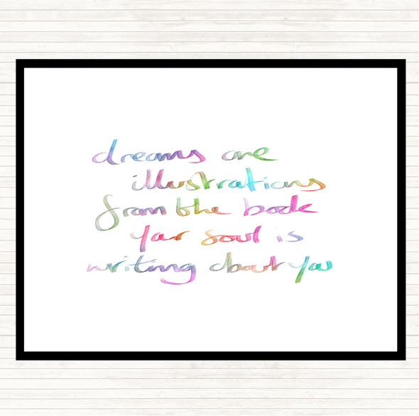 Dreams Are Illustrations Rainbow Quote Mouse Mat Pad