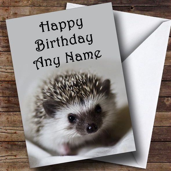 Lovely Baby Hedgehog Personalised Birthday Card