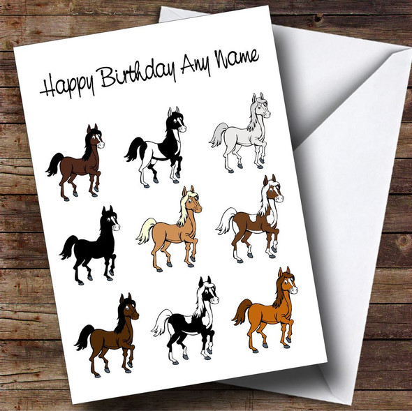 Various Horses Personalised Birthday Card