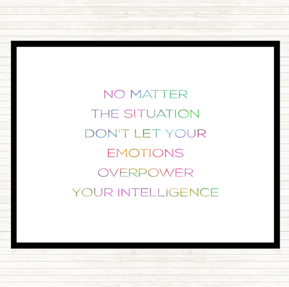 Emotions Overpower Rainbow Quote Dinner Table Placemat