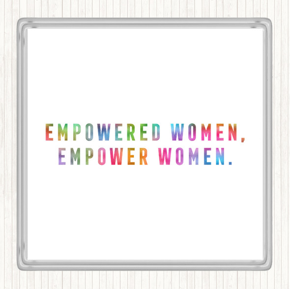 Empowered Women Rainbow Quote Drinks Mat Coaster