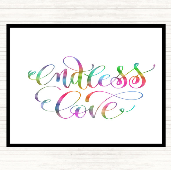 Endless Love Rainbow Quote Mouse Mat Pad