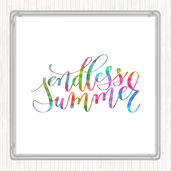 Endless Summer Rainbow Quote Drinks Mat Coaster
