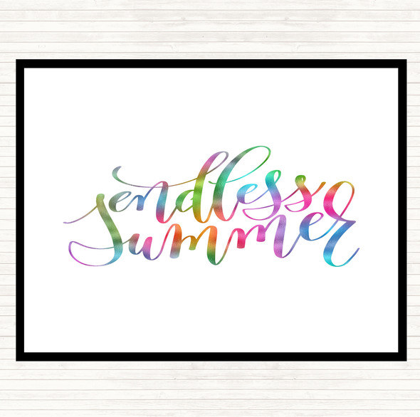 Endless Summer Rainbow Quote Dinner Table Placemat