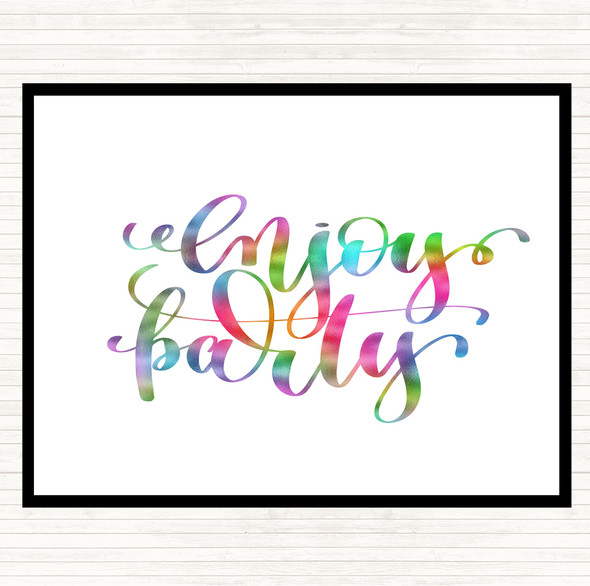Enjoy Party Rainbow Quote Dinner Table Placemat