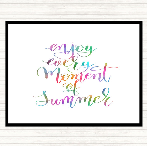 Enjoy Summer Moment Rainbow Quote Mouse Mat Pad