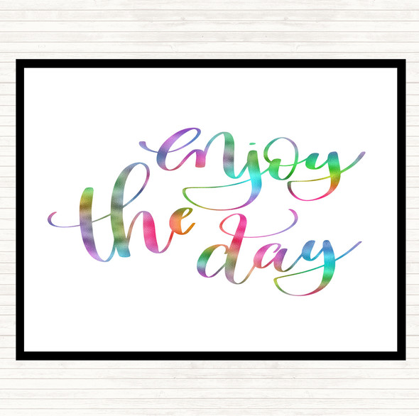 Enjoy The Day Rainbow Quote Mouse Mat Pad