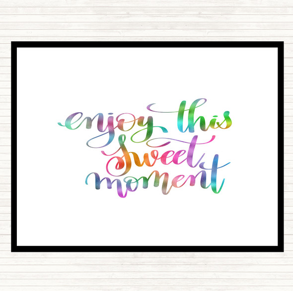 Enjoy This Moment Rainbow Quote Dinner Table Placemat