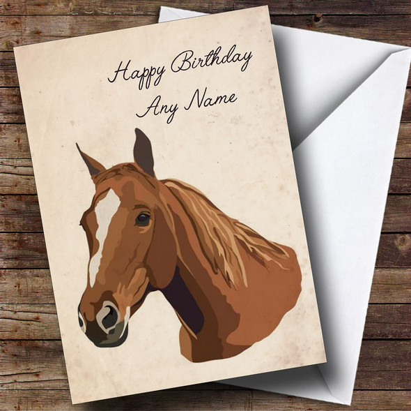 Lovely Horse Head Personalised Birthday Card