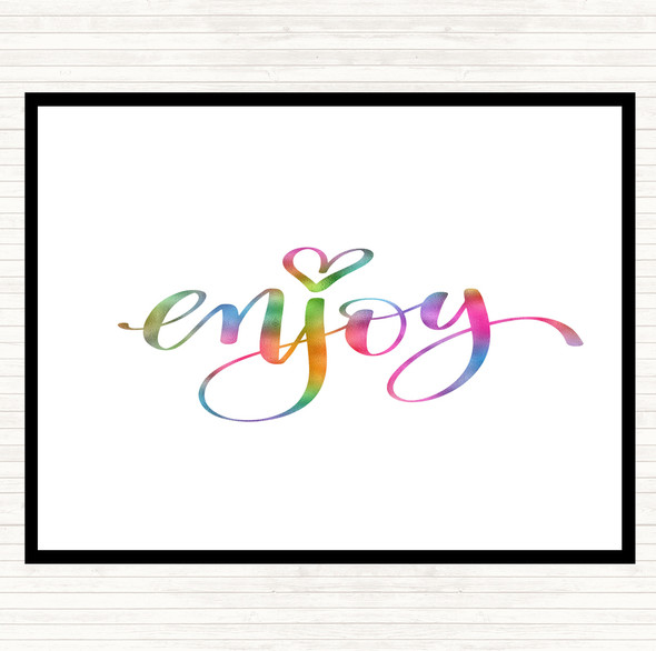 Enjoy Rainbow Quote Mouse Mat Pad