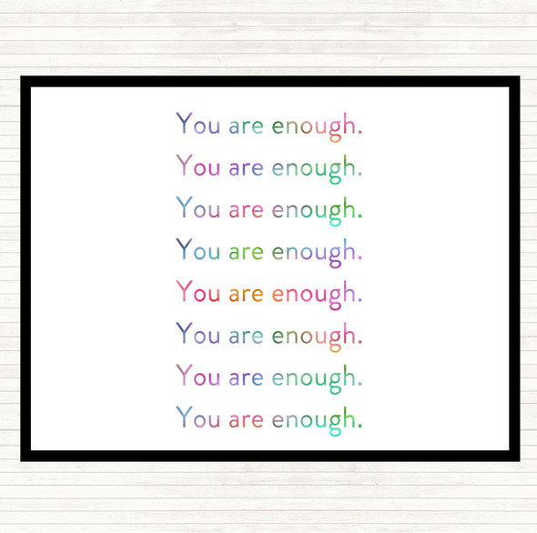 Enough Enough Enough Rainbow Quote Mouse Mat Pad