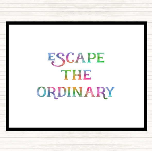 Escape The Ordinary Rainbow Quote Mouse Mat Pad