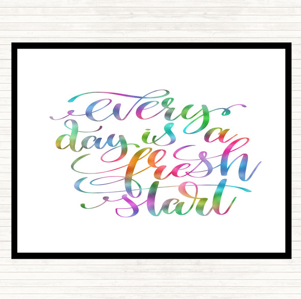 Every Day Is A Fresh Start Rainbow Quote Mouse Mat Pad