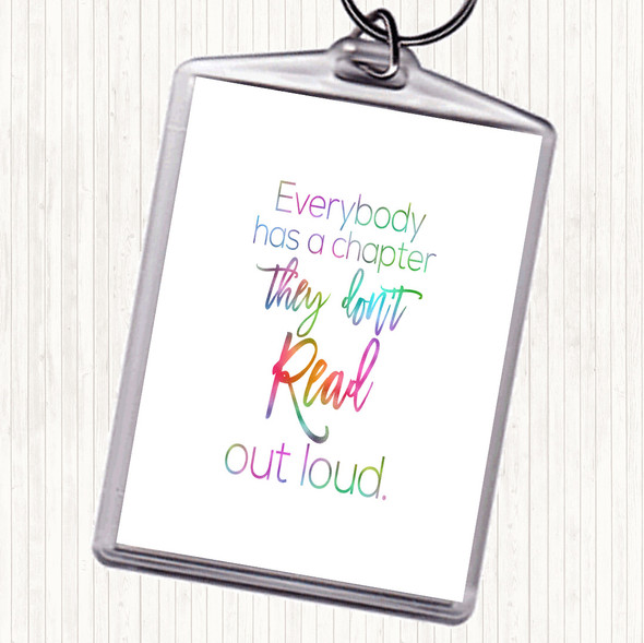 Everybody Has A Chapter Rainbow Quote Bag Tag Keychain Keyring