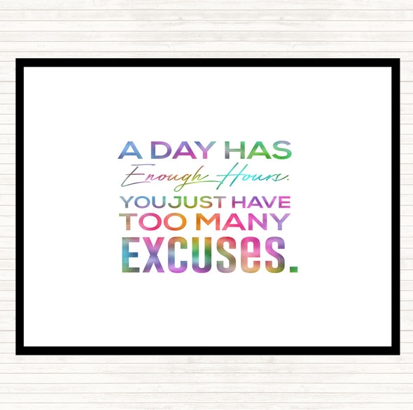 Excuses Rainbow Quote Dinner Table Placemat