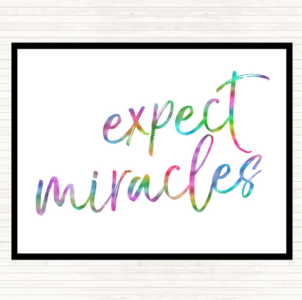 Expect Miracles Rainbow Quote Mouse Mat Pad