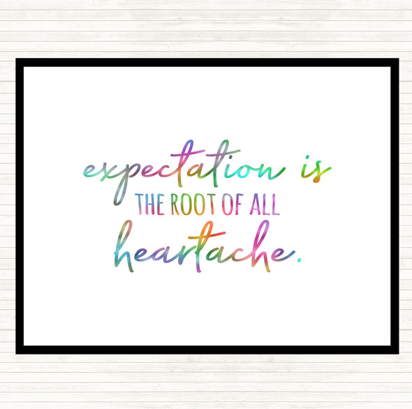 Expectation Rainbow Quote Mouse Mat Pad