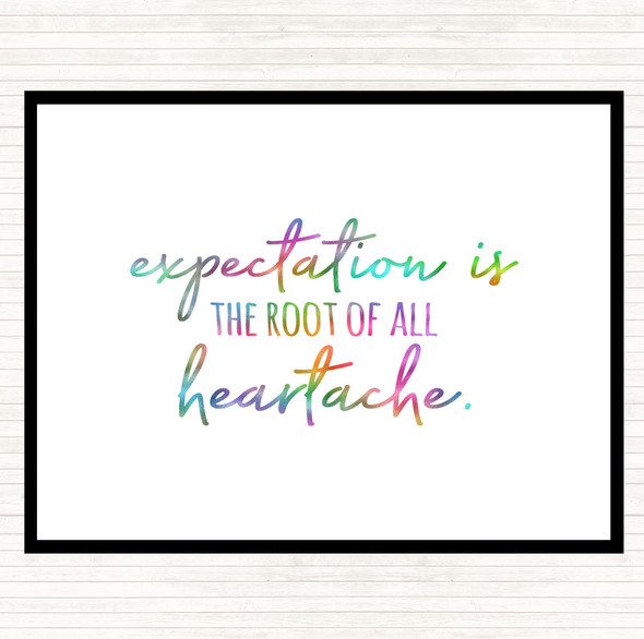 Expectation Rainbow Quote Dinner Table Placemat