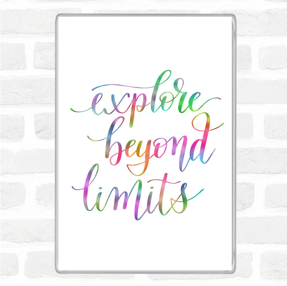 Explore Beyond Limits Rainbow Quote Jumbo Fridge Magnet