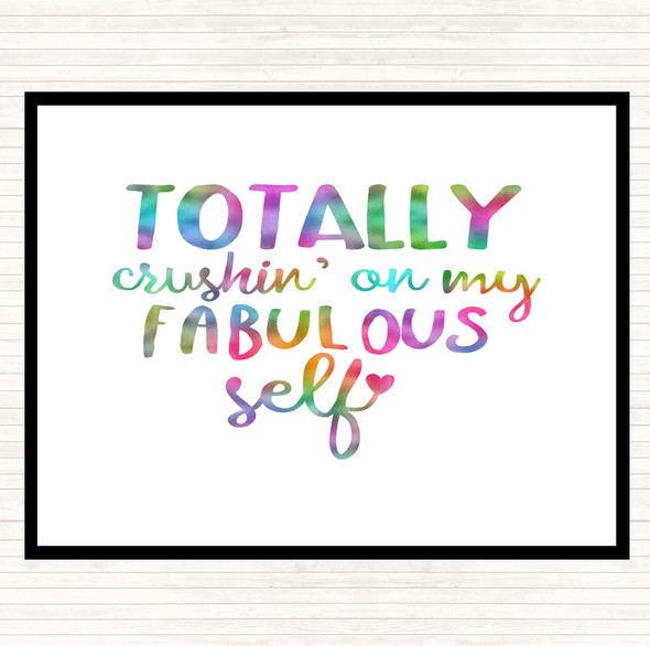 Fabulous Self Rainbow Quote Mouse Mat Pad