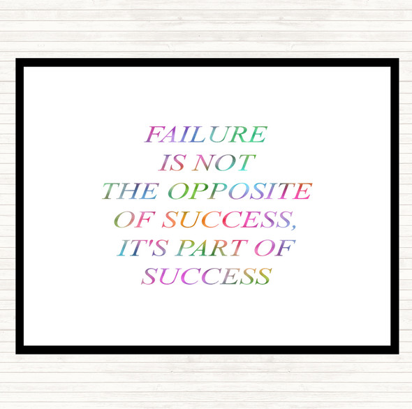 Failure Part Of Success Rainbow Quote Dinner Table Placemat