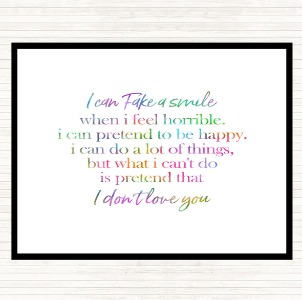 Fake A Smile Rainbow Quote Mouse Mat Pad